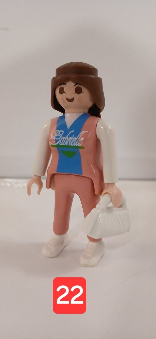 Playmobil Women Figure "Gabrielle " Shirt Pink Pants White Shoes Bag Purse